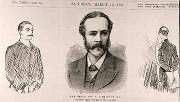 A jobb tiszt. A. J. Balfour (1848-1930), M. P., Írország új főtitkára, a The Illustrated London News, 1887. március 12. alkotó: English School