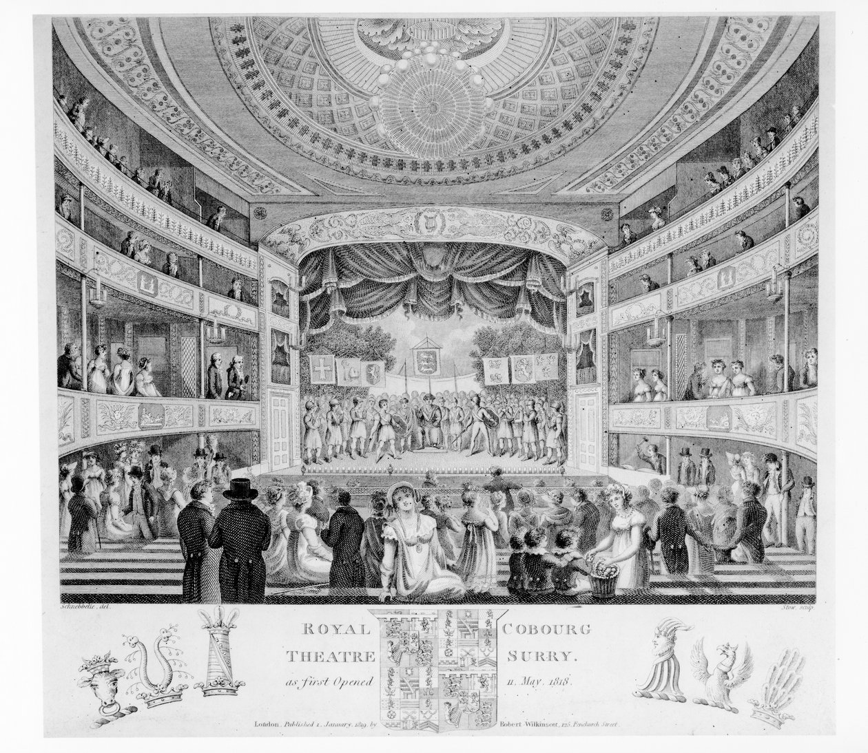A Royal Cobourg Színház, Surry, 1818 alkotó: English School