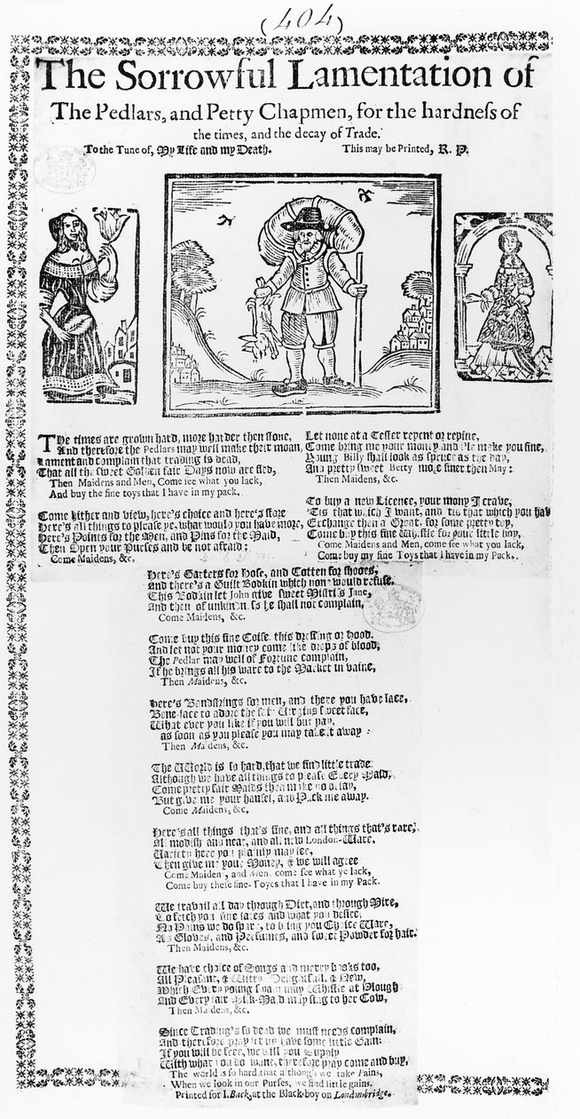 The Sorrowful Lamentation of the Pedlars, és Penny Chapman alkotó: English School
