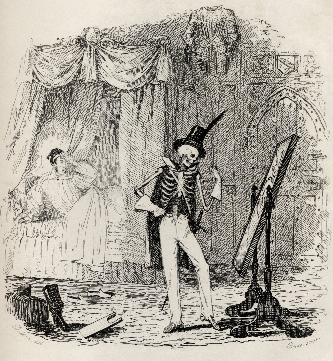 The Spectre of Tappington, Thomas Ingoldsby „The Ingoldsby Legends” című művéből, Richard Bentley und Son kiadója, 1887 alkotó: English School
