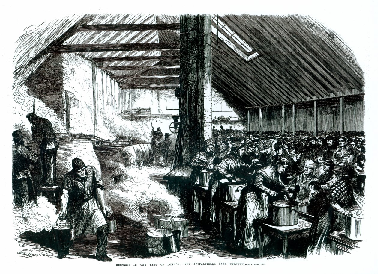 A Spitalfields Leveskonyha, 1867 alkotó: English School