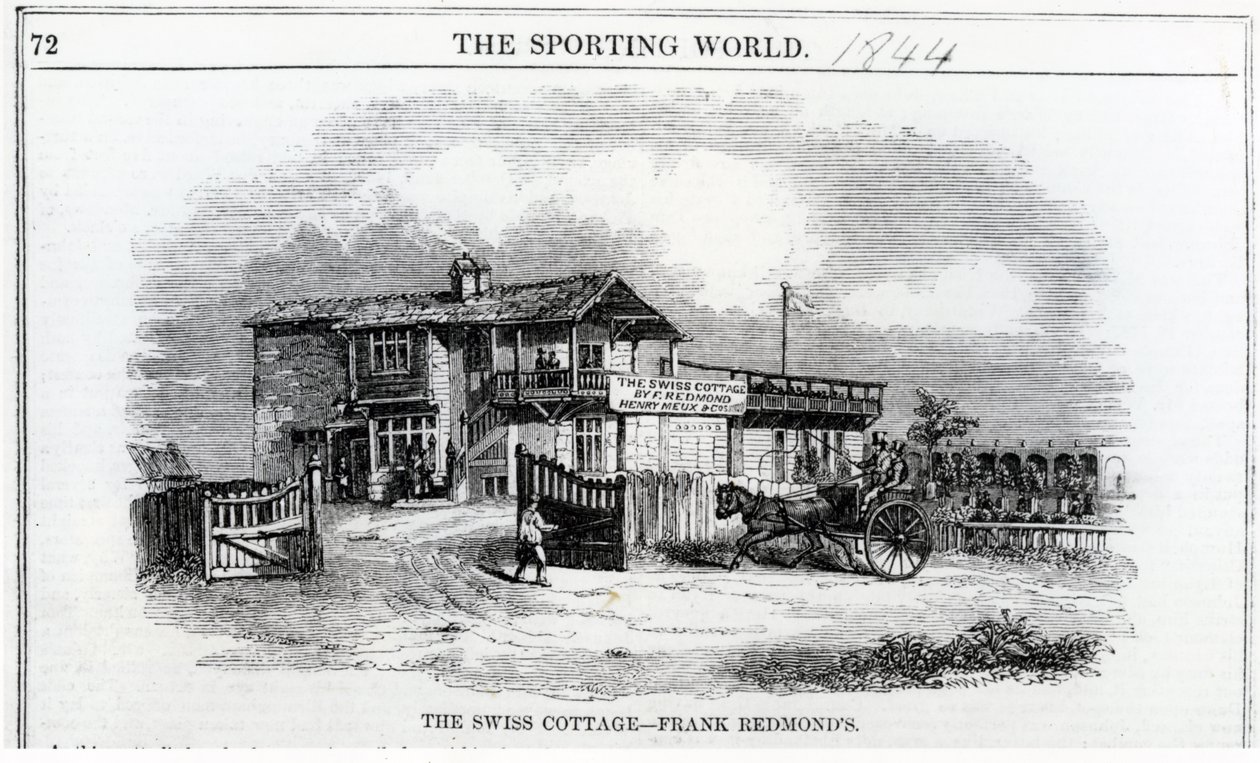 A svájci kunyhó, illusztráció a „The Sporting World”-ből, 1844 alkotó: English School