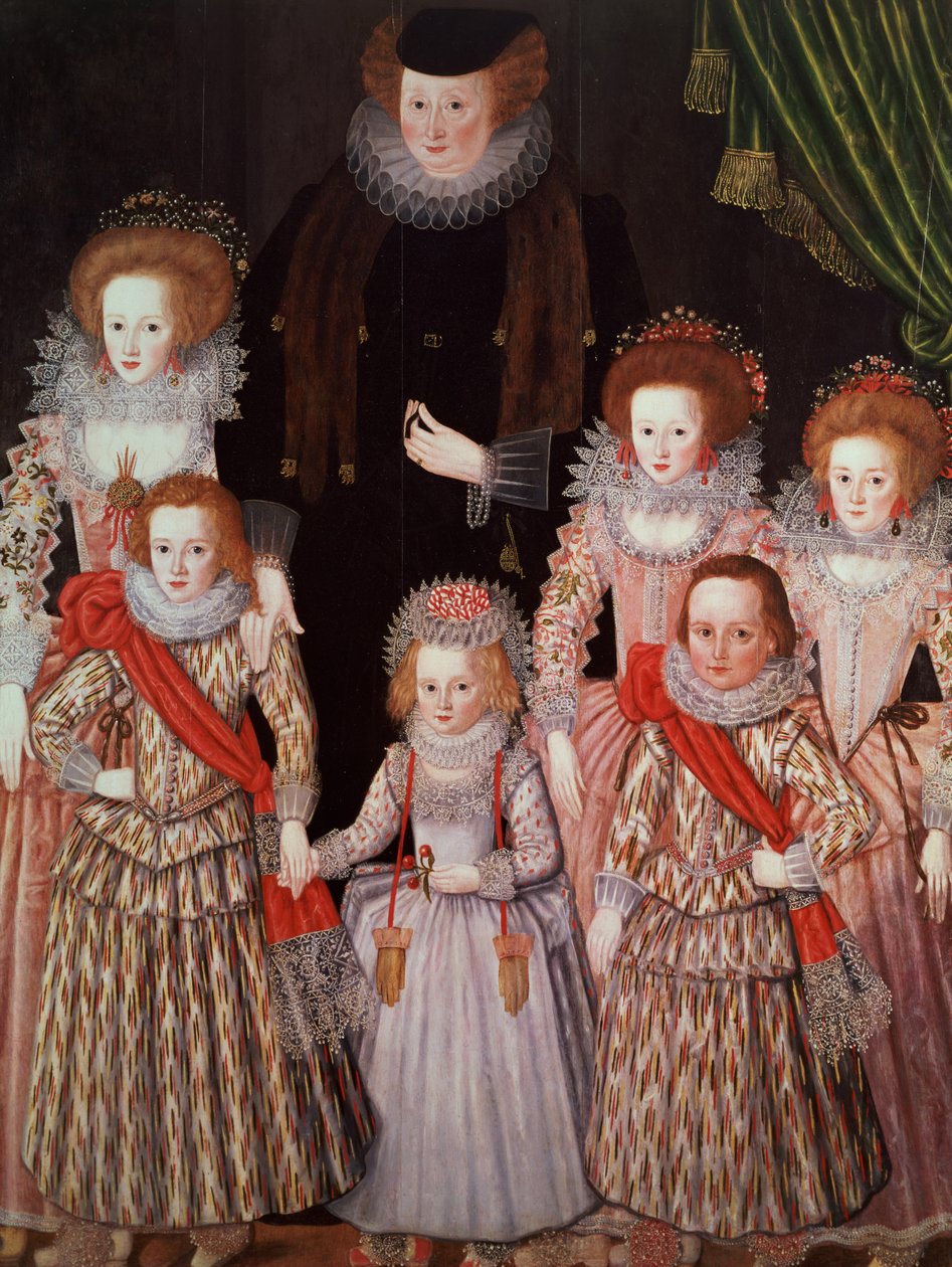 A Tasburgh-i csoport: Lettice Cressy, Lady Tasburgh of Bodney, Norfolk és gyermekei, 1605 körül (panel) alkotó: English School