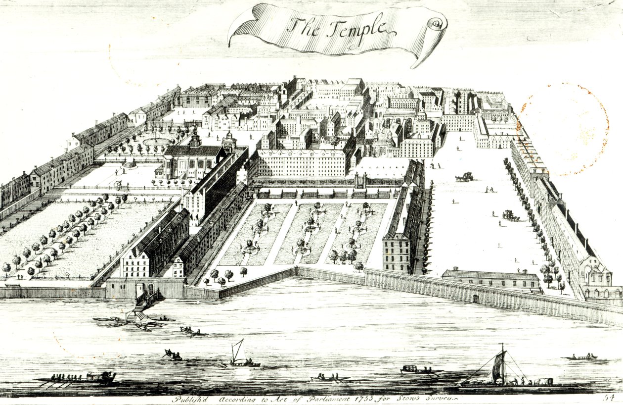 A templom, John Stow 1755-ben megjelent „A Survey of the Cities of London and Westminster” illusztrációja alkotó: English School