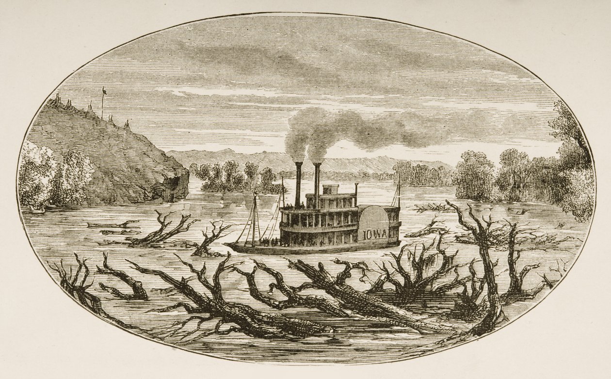 The Upper Missouri River, az "American Pictures"-ből, a The Religious Tract Society, 1876 alkotó: English School