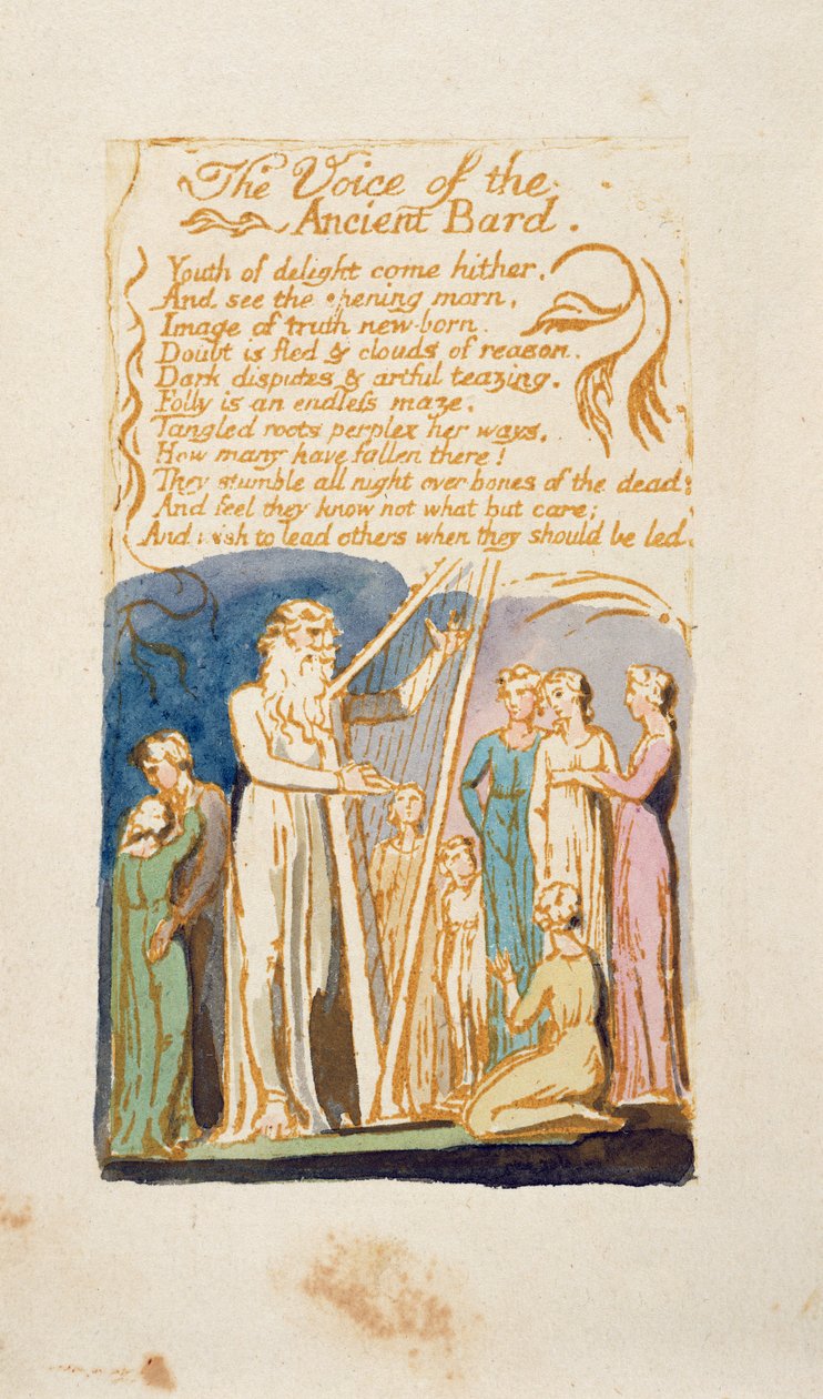 „The Voice of the Ancient Bard”, 16. lemez a „Songs of Inocence and Experience”-ből, William Blake (1757-1827) nyomán 1808 körül (wc tollal és barna tintával) alkotó: English School