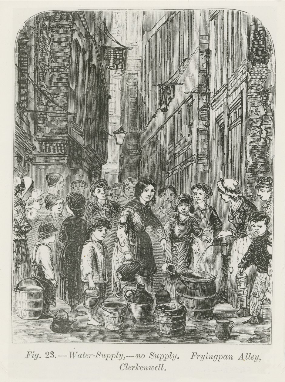 A vízellátás a Fryingpan Alleyben, Clerkenwell, 1864 alkotó: English School