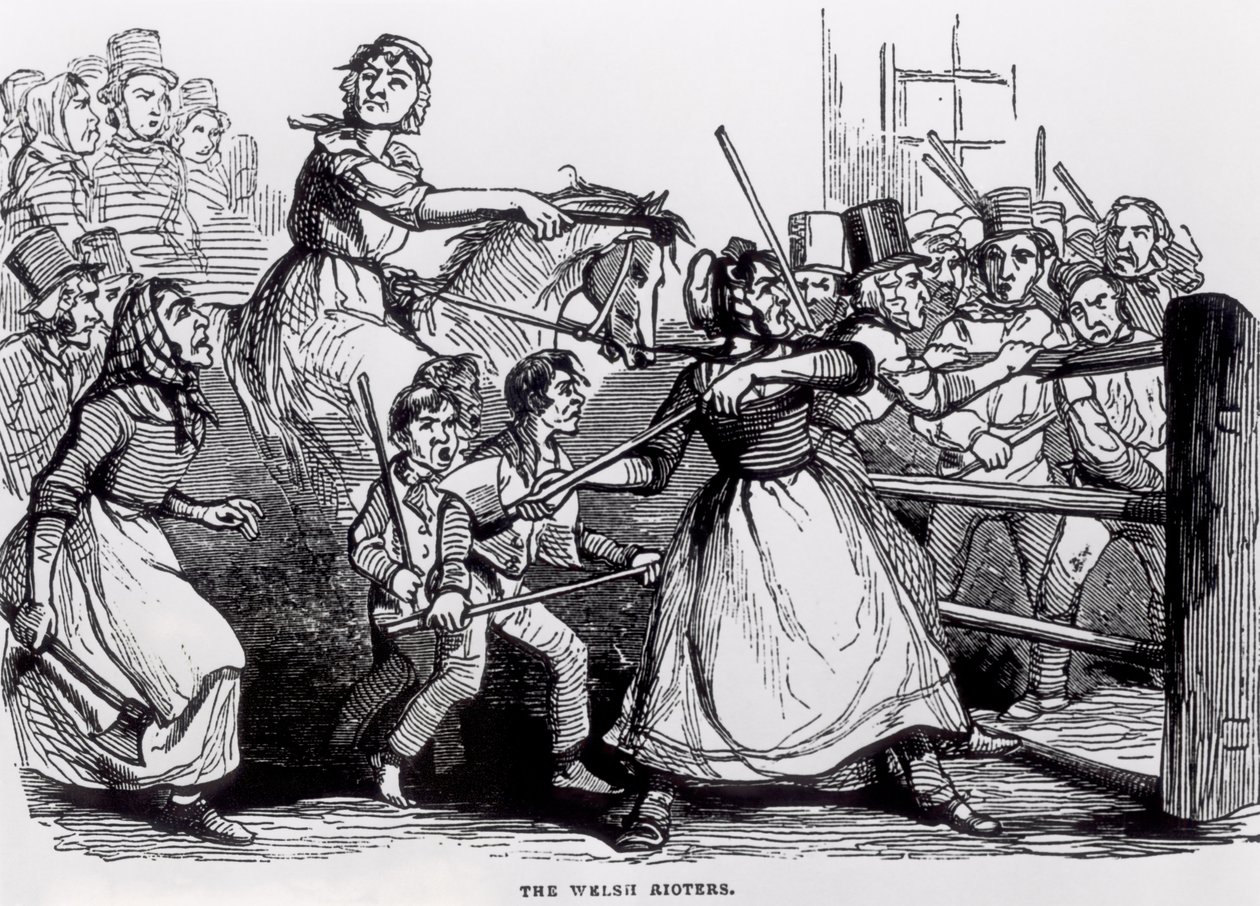 The Welsh Rioters, a The Illustrated London News 1843. február 11-i számából alkotó: English School