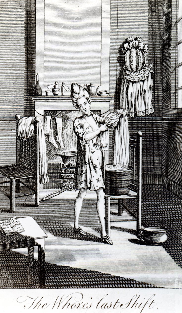 A kurva utolsó műszaka, illusztráció a „The Covent Garden Magazine”-ból, 1773 alkotó: English School