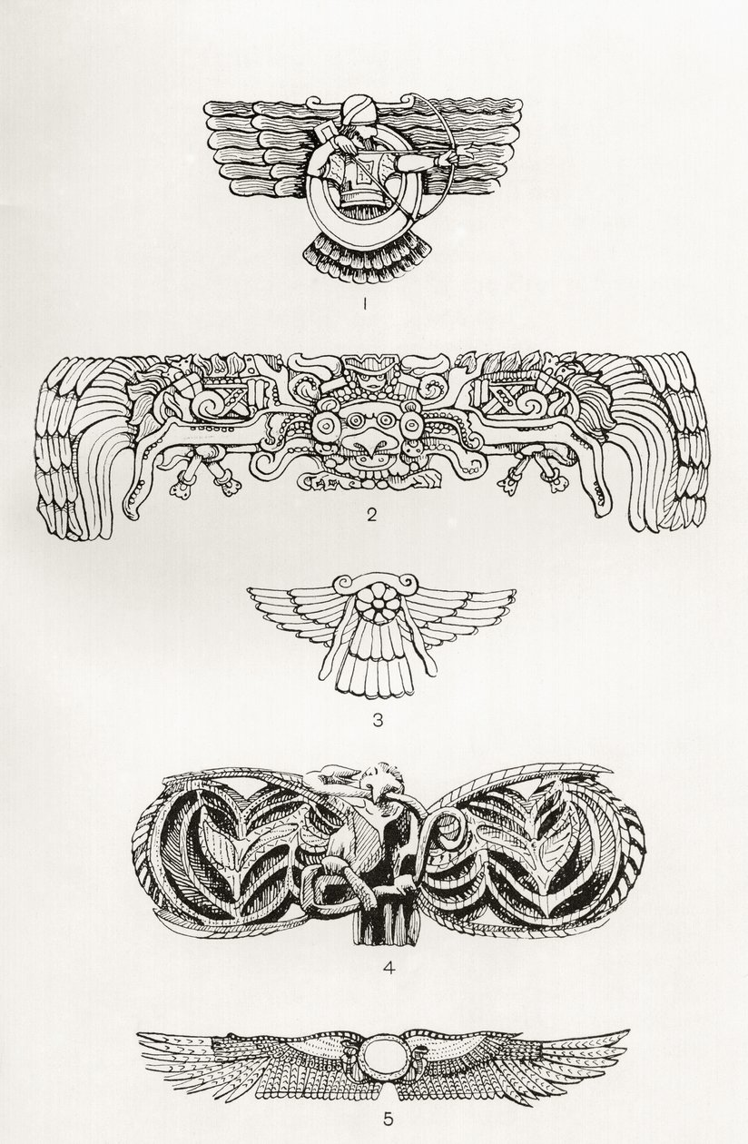 The Winged Disc, illusztráció Donald A. Mackenzie „Myths of Pre-Columbian America” című művéből, 1923-ban megjelent alkotó: English School