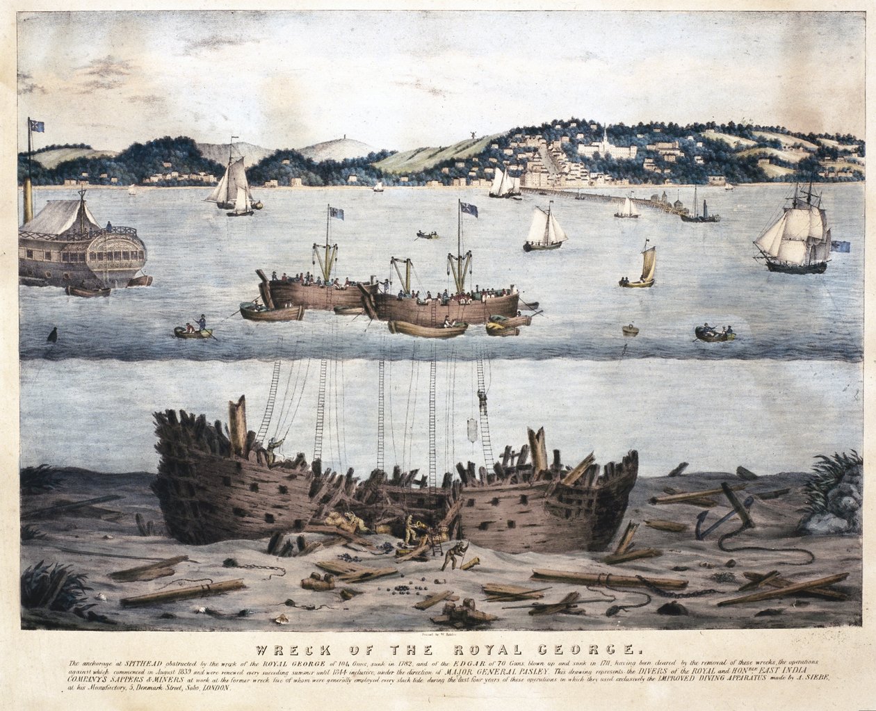 A Royal George roncsa, 1845 alkotó: English School