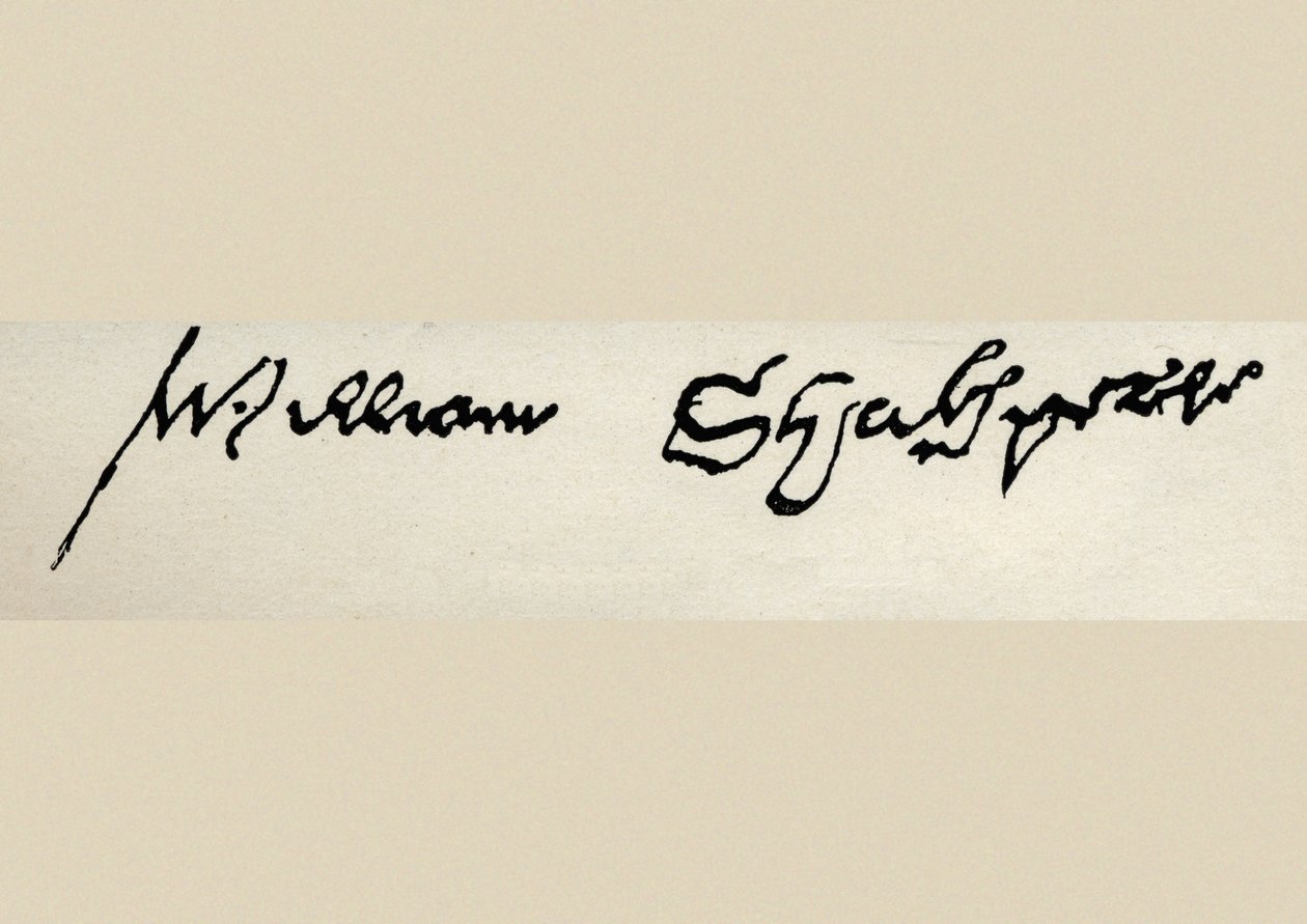 William Shakespeare (1564-1616) aláírása (toll és tinta) alkotó: English School