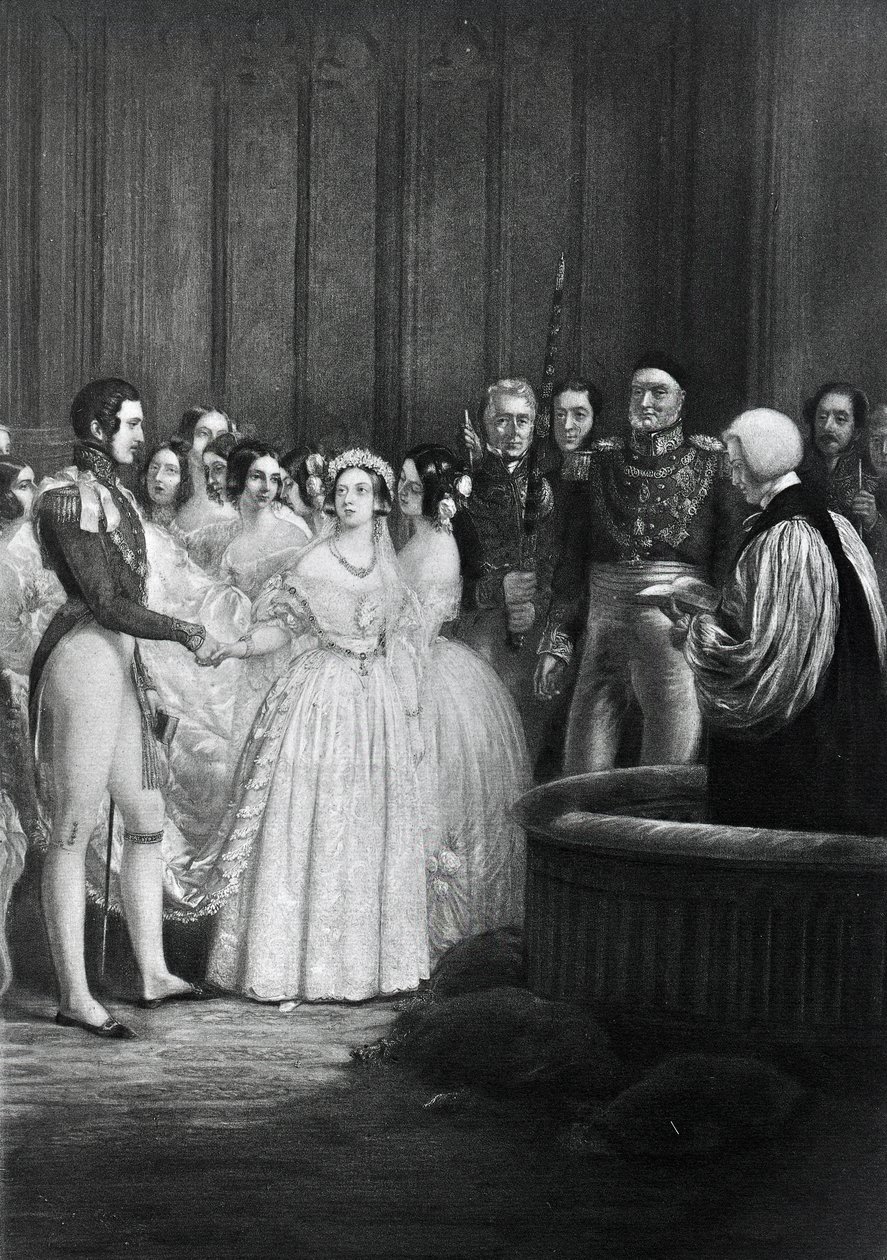 Viktória királynő és Albert herceg esküvői szertartása 1840. február 10-én alkotó: English School