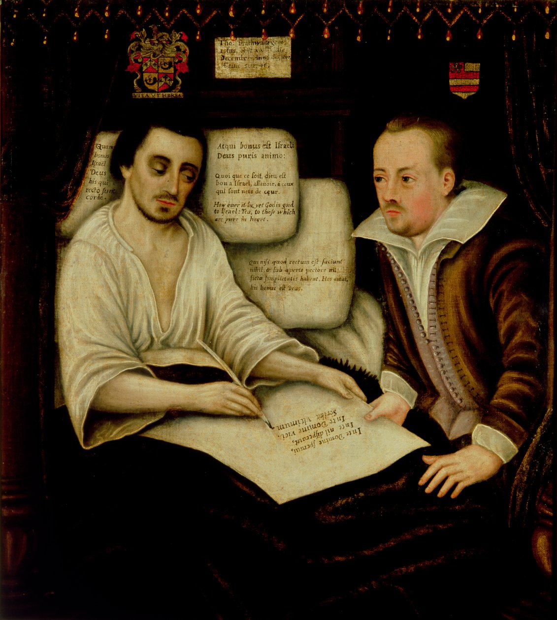 Thomas Braithwaite Ambleside-ből († 1607) elkészíti végrendeletét alkotó: English School