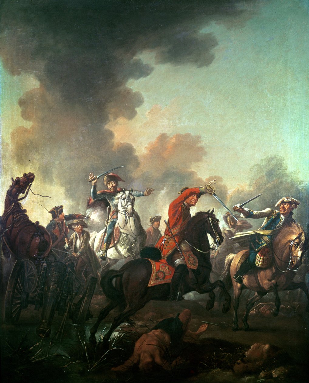 Thomas Brown a dettingeni csatában, 1743. június 27-én alkotó: English School