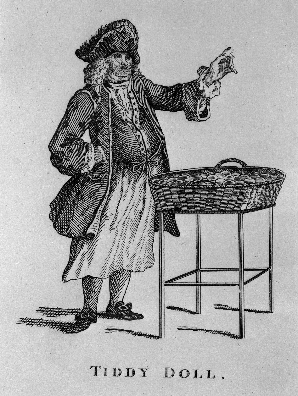 Tiddy Doll, a mézeskalács eladó a „Cries of London”-ból, 1813-ban alkotó: English School