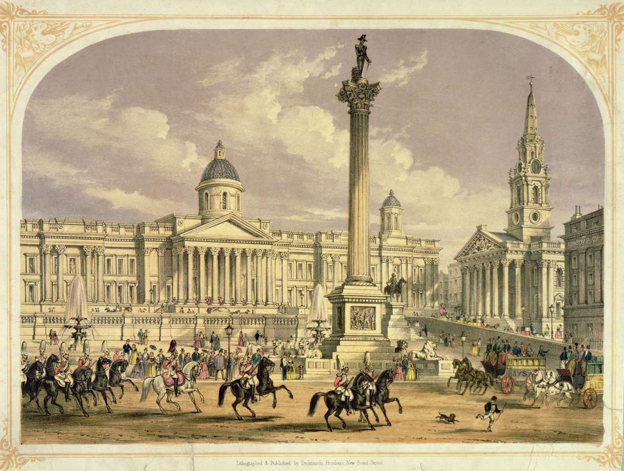 Trafalgar Square, a Dickinson Brothers kiadásában, 19. század (nyomtatott) alkotó: English School
