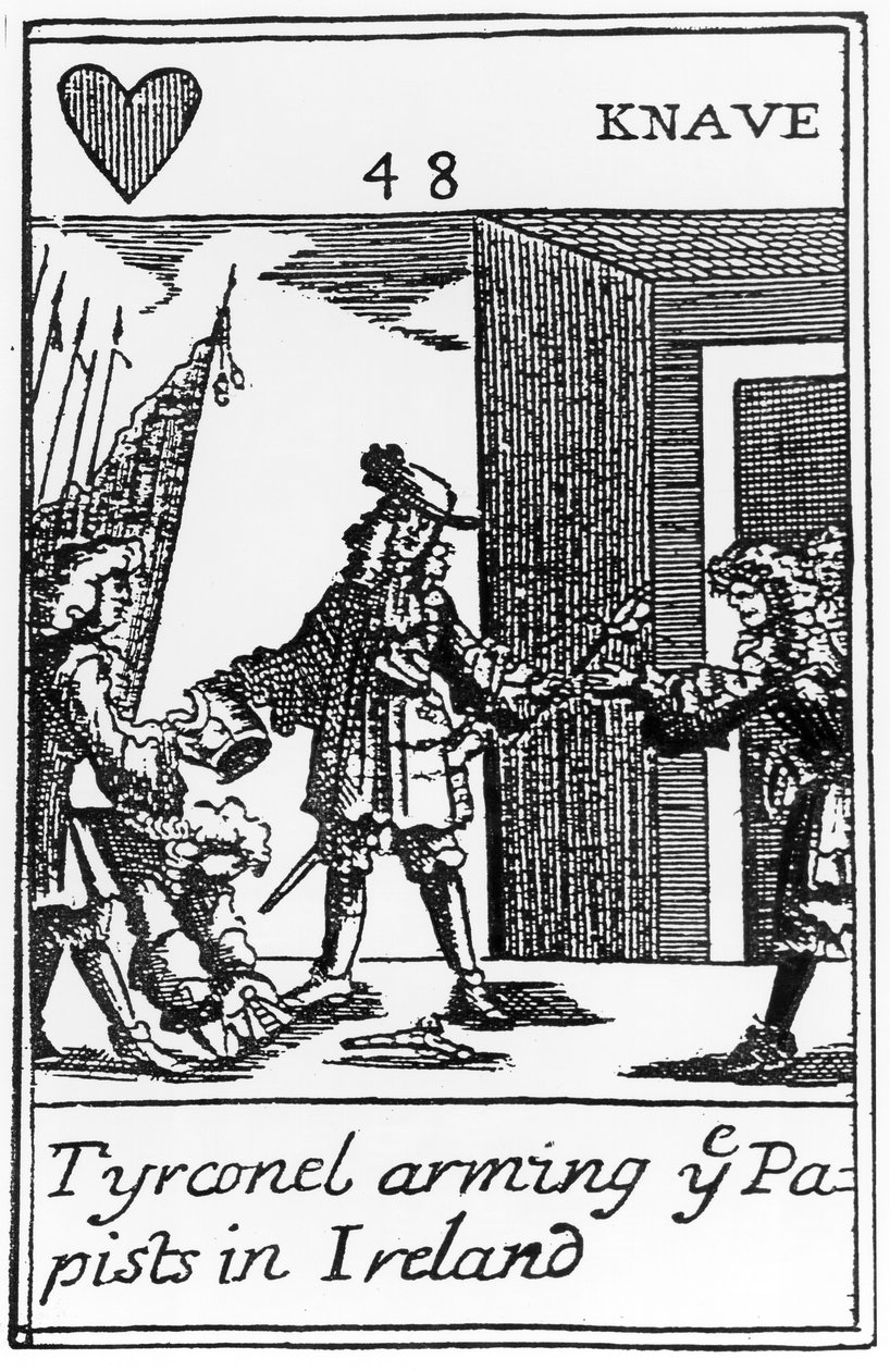 Tyrconnel felfegyverzi a pápistákat Írországban, antikatolikus játékkártya az 1688-as dicsőséges forradalom emlékére (lásd: 115649) alkotó: English School