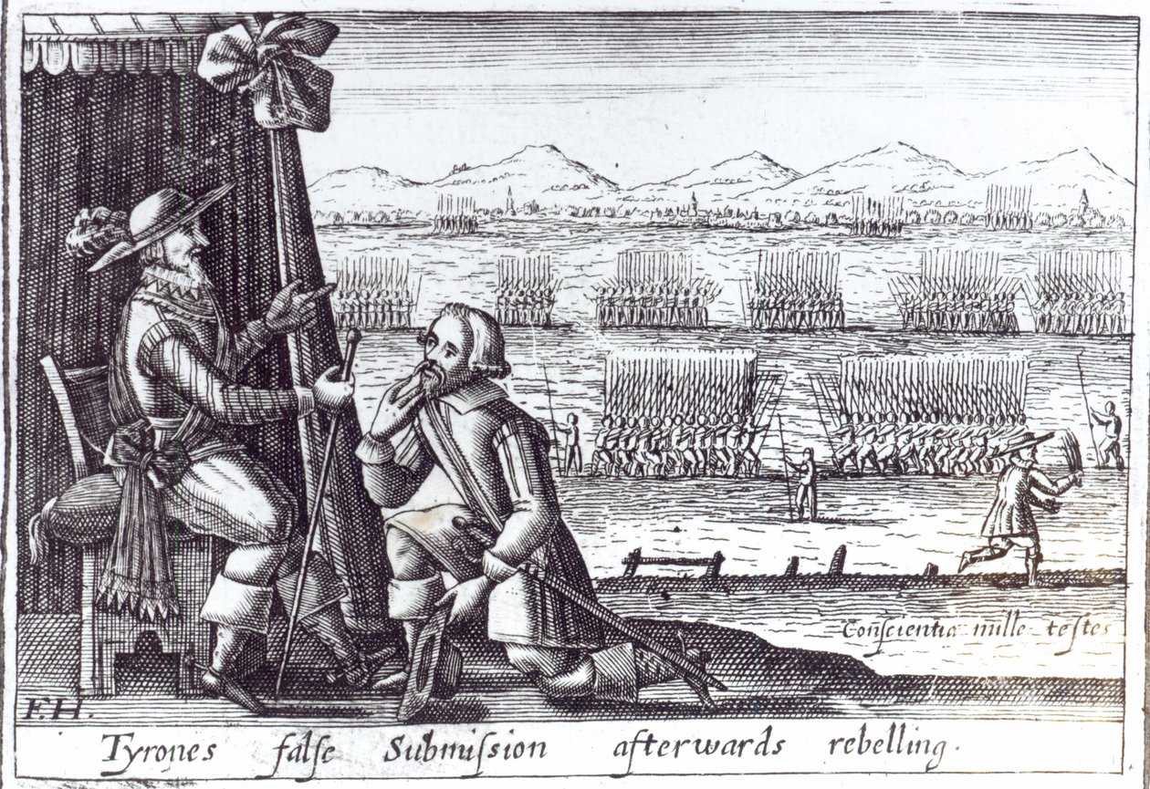 Tyrone hamis beadványa Lord Mountjoy helyettes úrnak, Mellifontban, 1603. március 30. alkotó: English School
