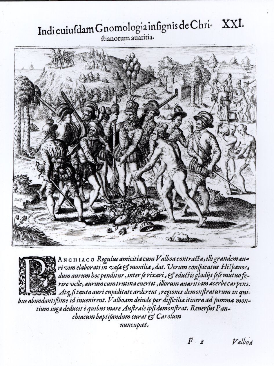 Vasco Nunez de Balboa (1475-1519) A keresztények kapzsiságát demonstrálja alkotó: English School