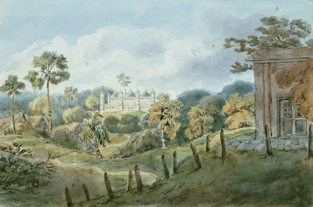 Kilátás Williams kapitány bungalójából Mongheerben (Munger), 1808 körül (wc) alkotó: English School