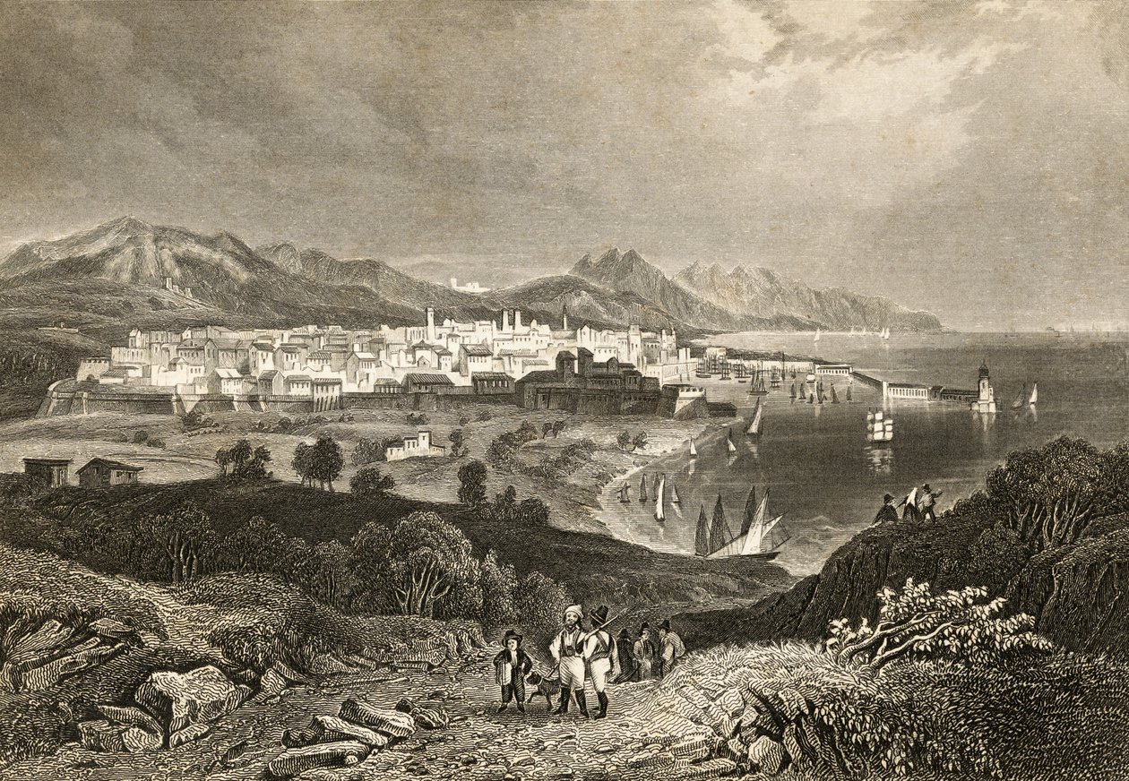 Barcelona kilátása, 19. század eleje alkotó: English School
