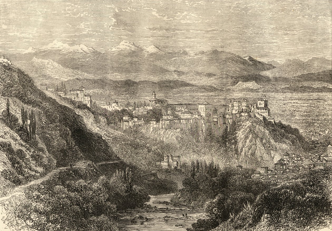 Granada kilátása, Samuel Manning tiszteletes "Spanish Pictures" illusztrációja alkotó: English School