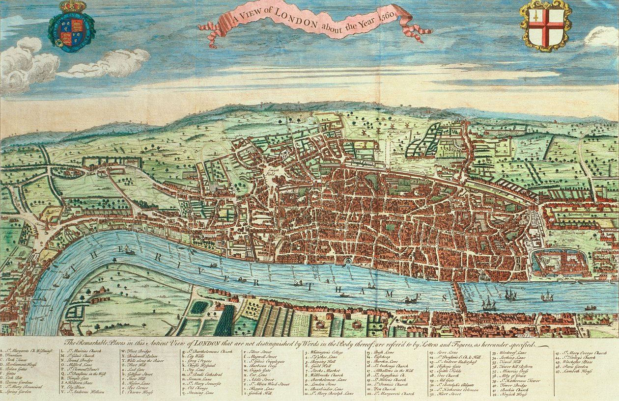 Kilátás Londonra, 1560 körül alkotó: English School