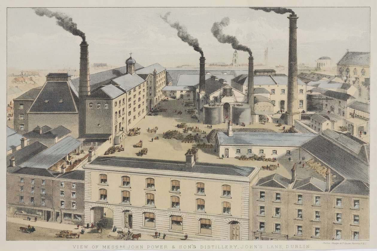 Látképe Mrs. John Power & Sons Distillery, Johns Lane, Dublin, 1845 körül alkotó: English School