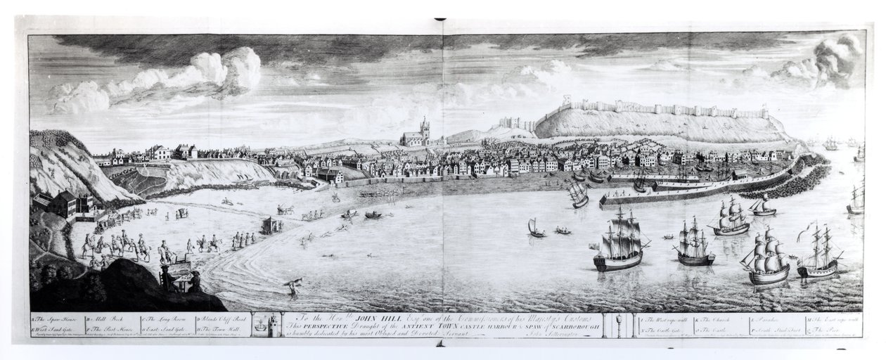 Scarborough látképe, 1735 alkotó: English School