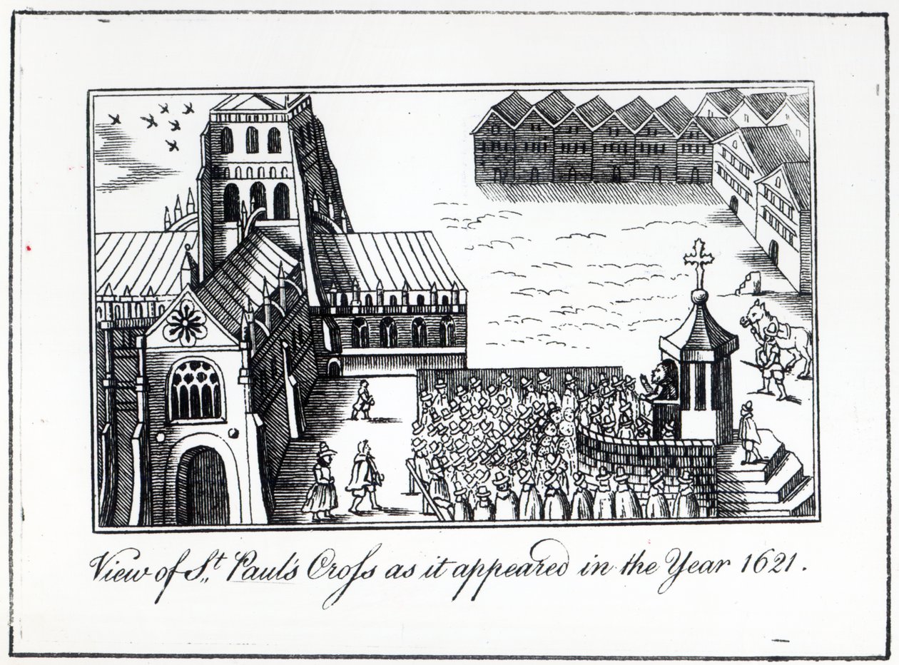 A Szent Pál-kereszt képe, ahogyan az 1621-ben megjelent alkotó: English School