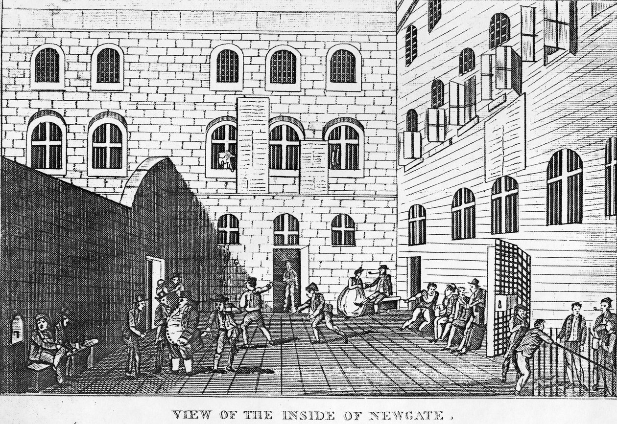 Kilátás Newgate belsejéről, 1809 alkotó: English School