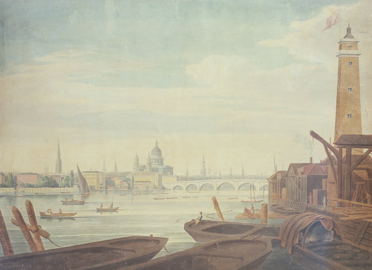 Kilátás a templomra, a Szent Pál-hídra és a Blackfriars hídra, a Maltby