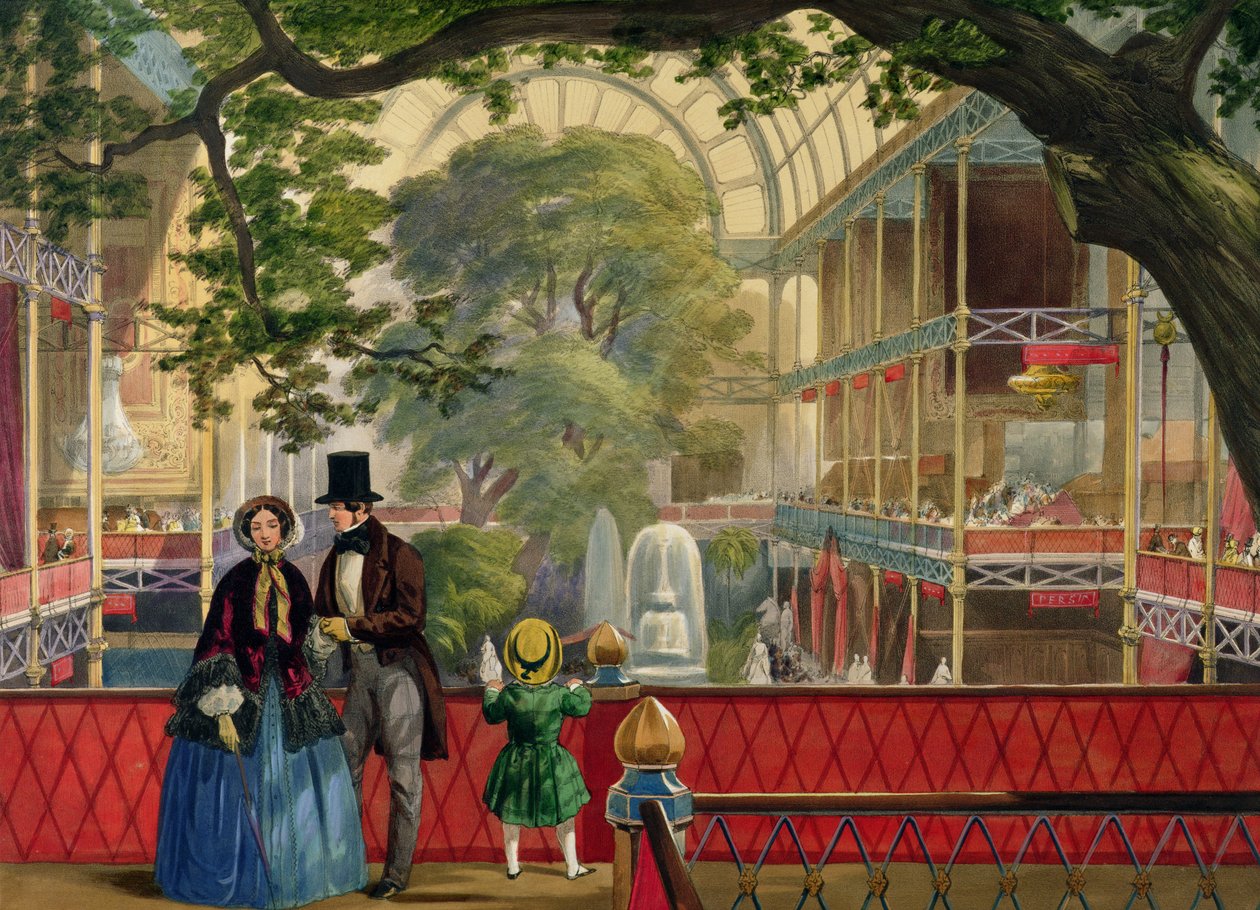 Kilátás az erkélyre, a Dickinsons Comprehensive Pictures of the Great Exhibition of 1851-ből, 1854-ben megjelent alkotó: English School