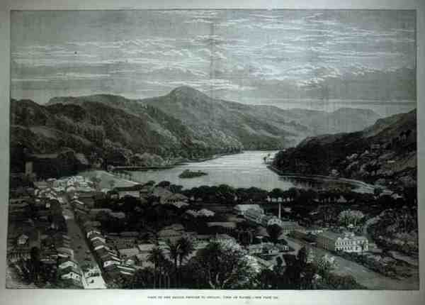 A tengerész hercegek látogatása Ceylonban: Kandy látképe, a The Illustrated London Newsból, 1882. február 11. alkotó: English School