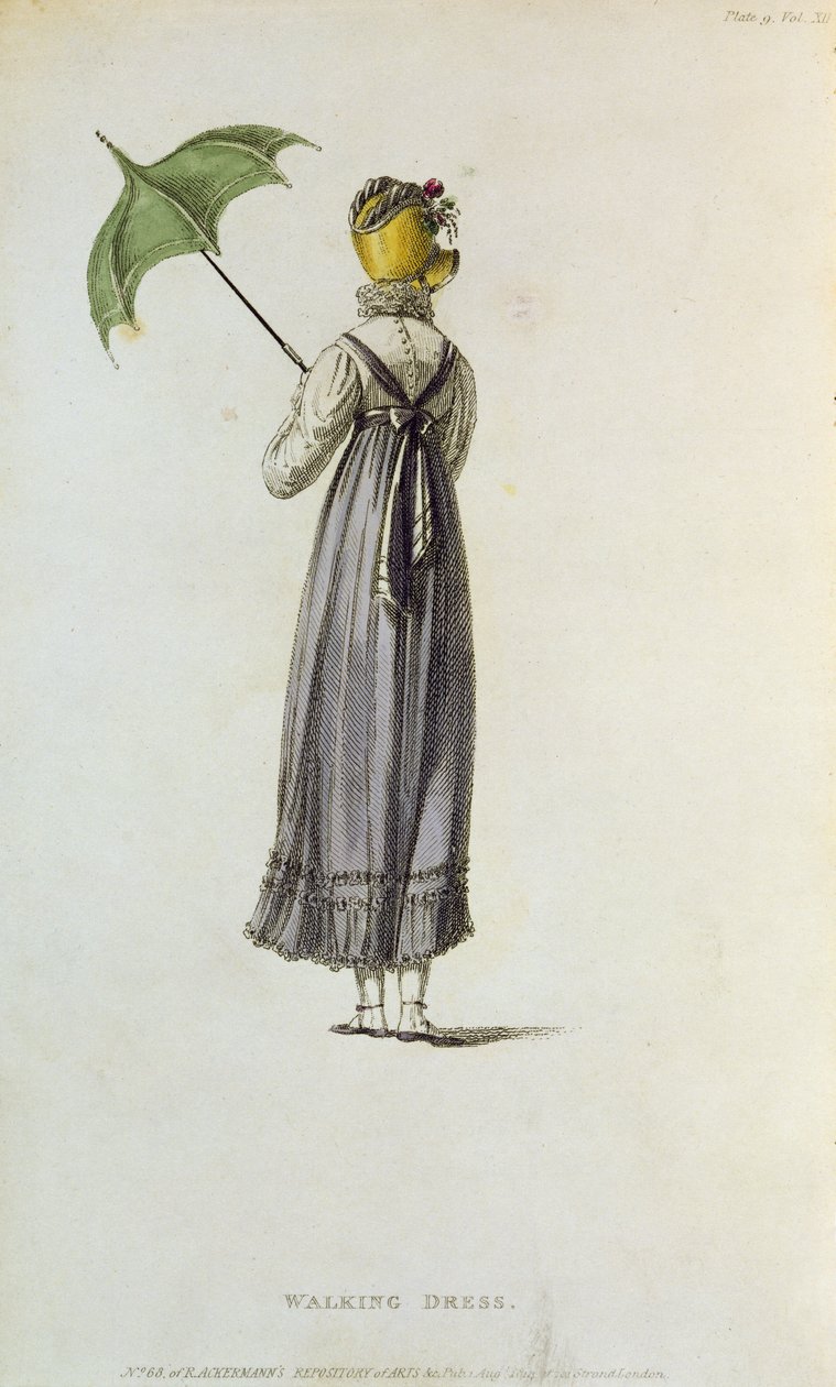 Sétálóruha, 1814 (színes metszet) alkotó: English School
