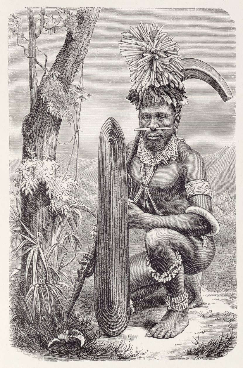 A Salamon-szigetek harcosa, Az emberiség története, 1. kötet, Prof. Friedrich Ratzel, 1896 alkotó: English School