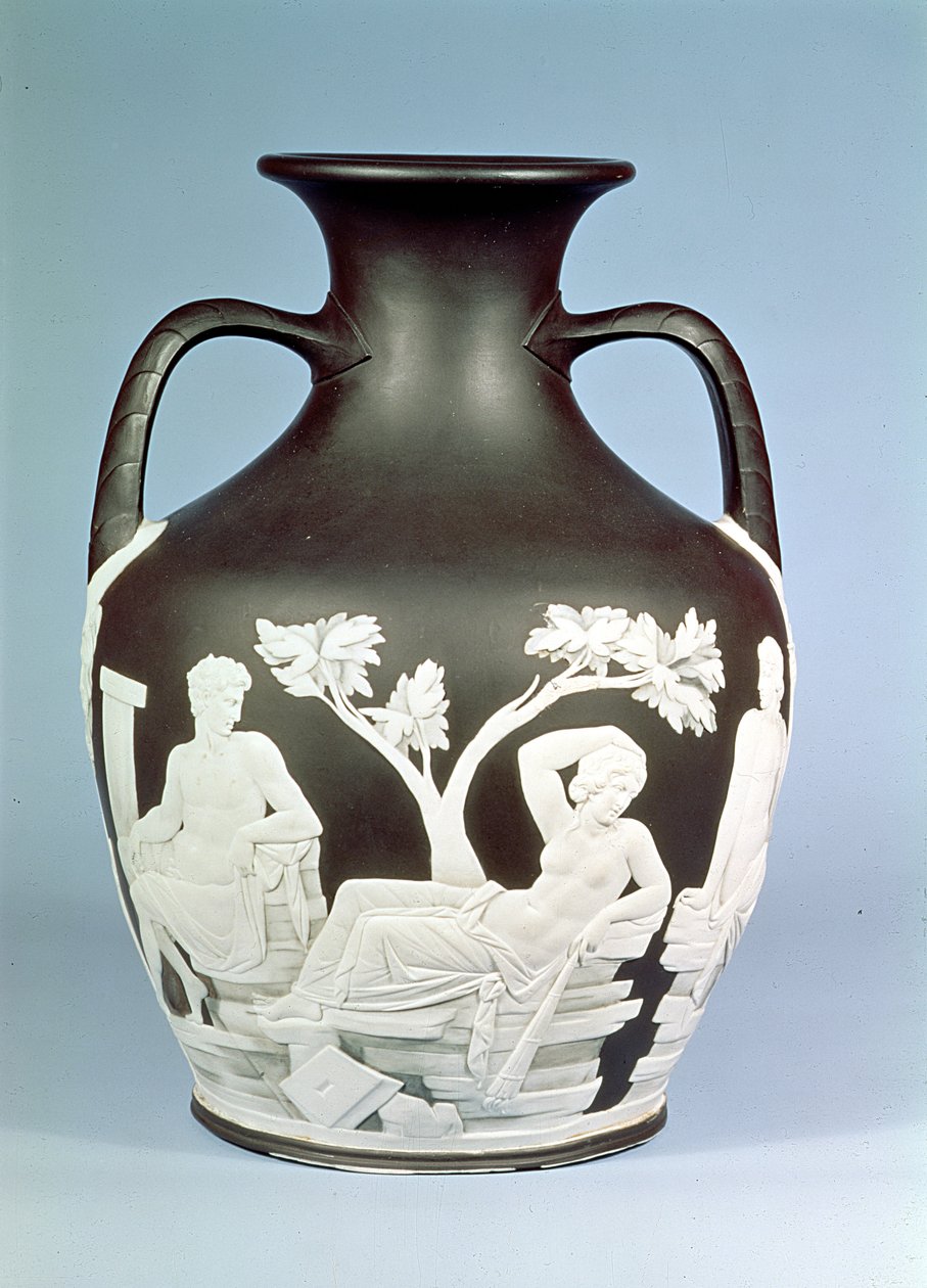 Wedgwood kőedény másolata a portlandi vázáról, 1790 (kerámia) alkotó: English School
