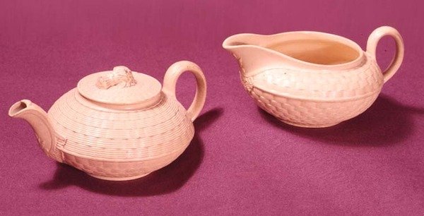 Wedgwood caneware teáskanna és tejeskancsó, 1860 körül (kerámia) alkotó: English School