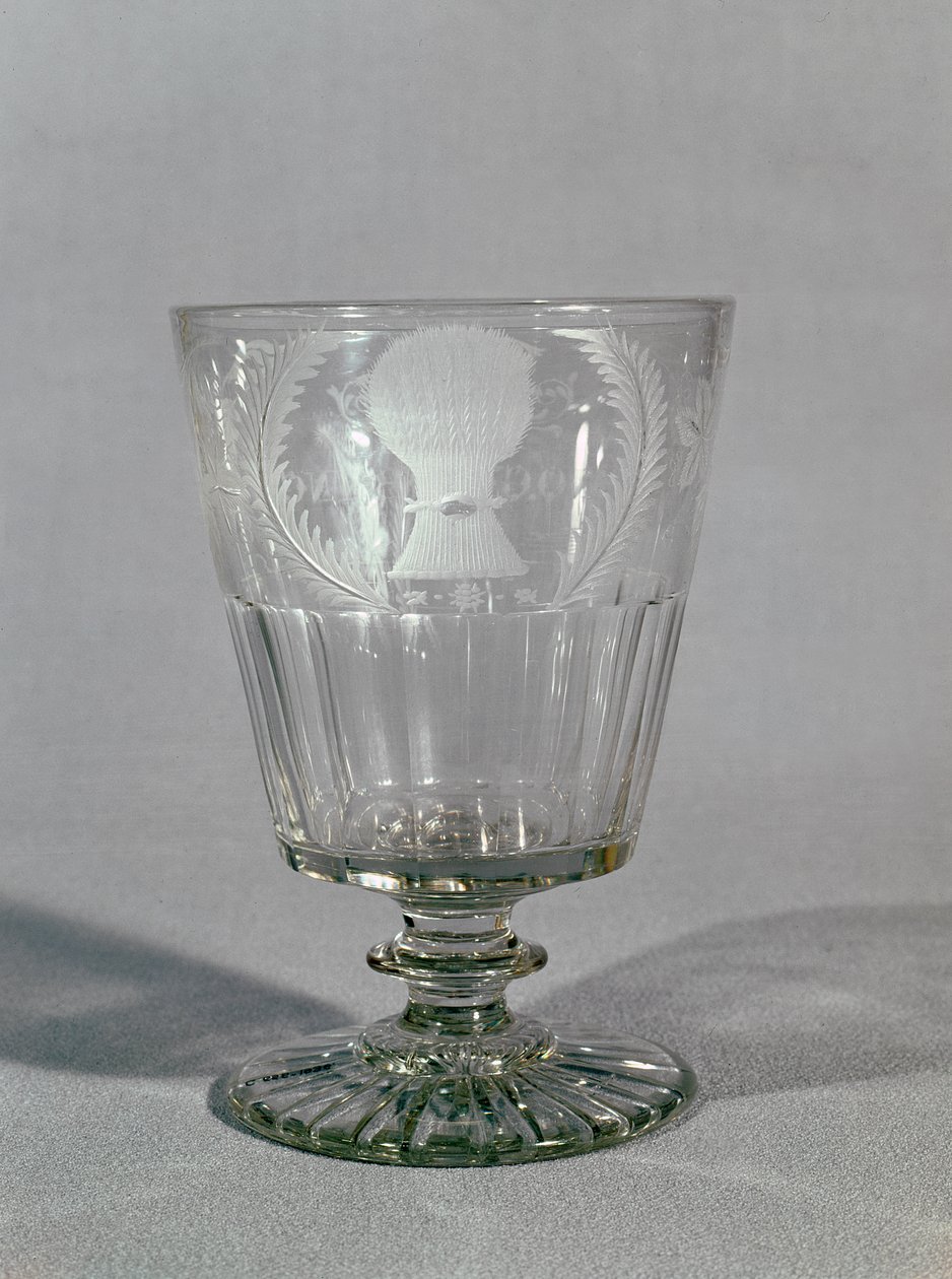 Kerekes gravírozott serleg, 1800-25 körül (üveg) alkotó: English School