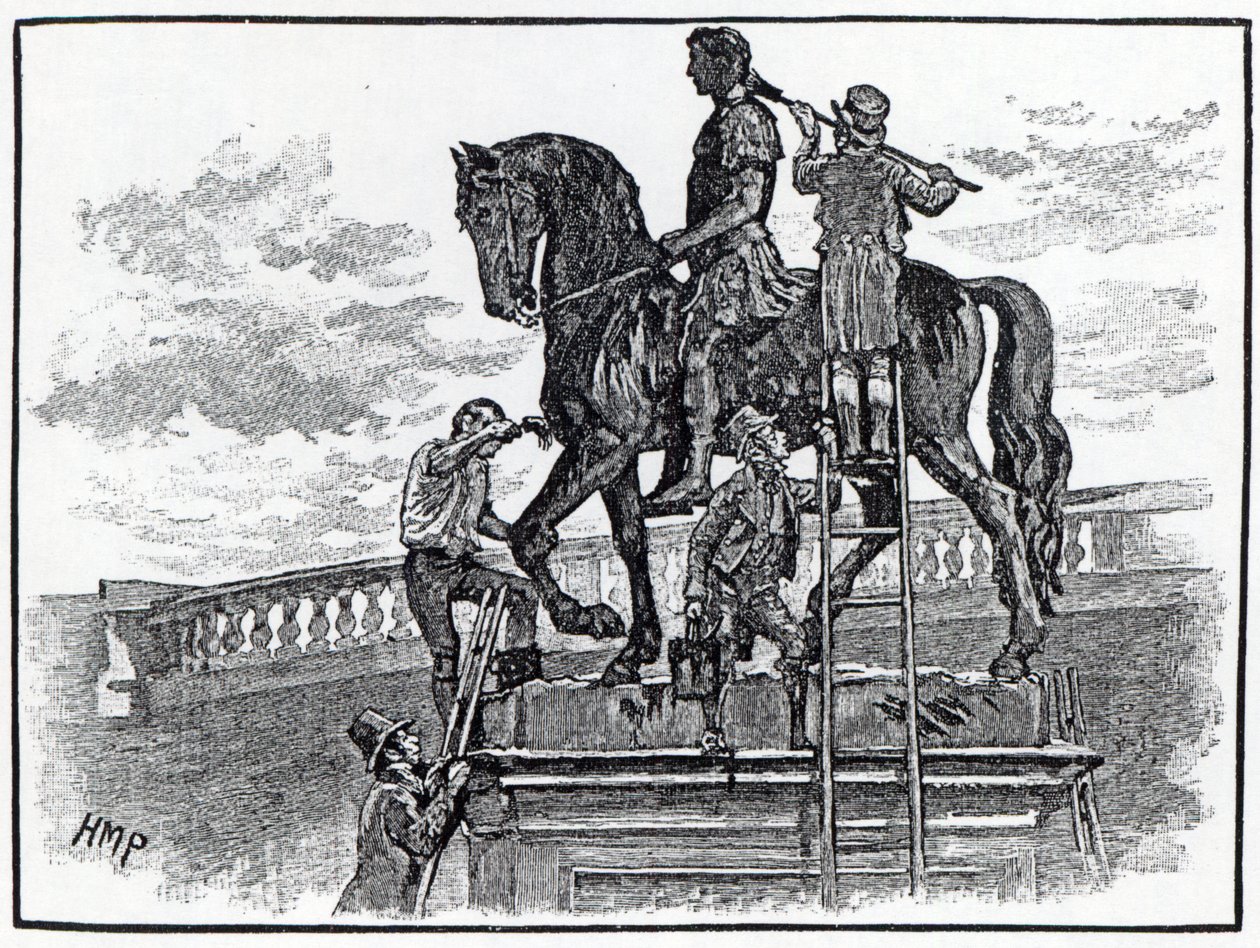III. Vilmos szobra feketére festve, Dublin, 1821 alkotó: English School