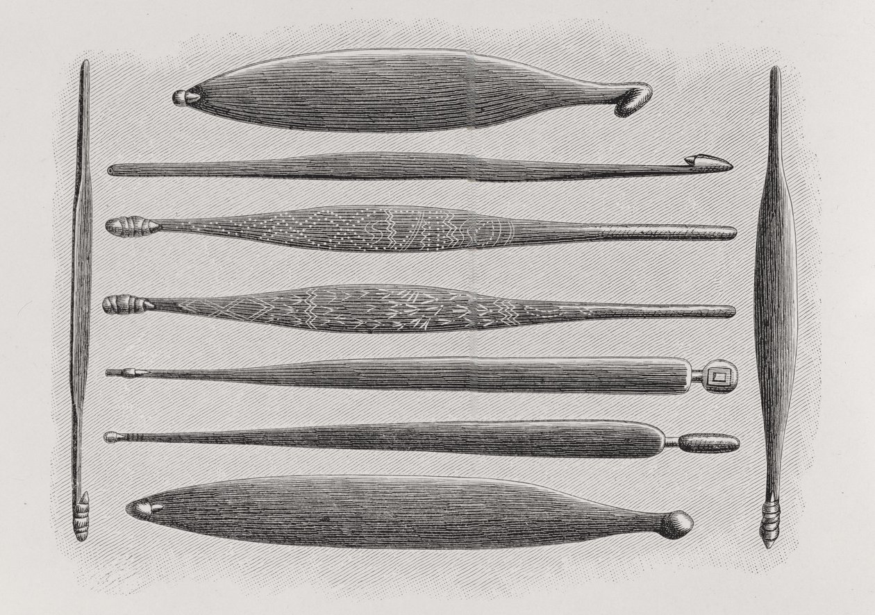 Wommerák vagy az ausztrálok dobóbotjai, az Emberiség története, 1. kötetből, Friedrich Ratzel professzor, 1896 alkotó: English School
