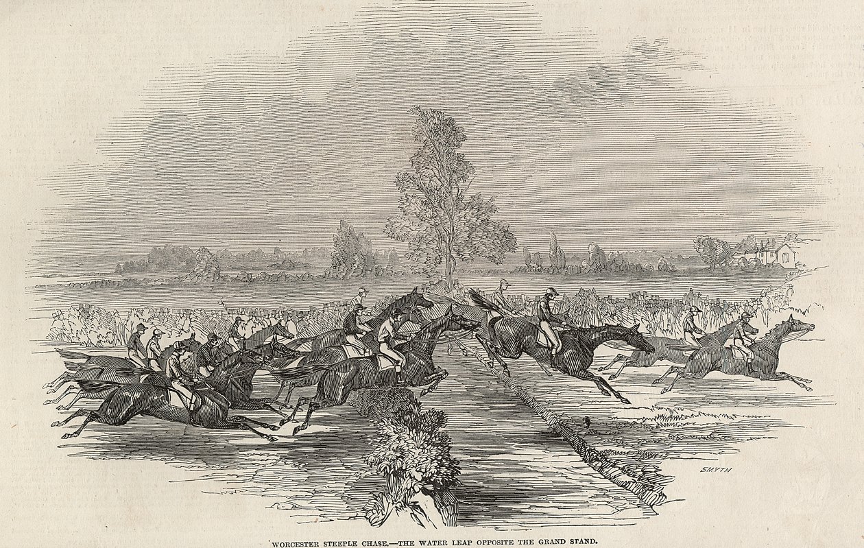 Worcester Steeplechase: The Water Leap a Grand Standdal szemben, a 