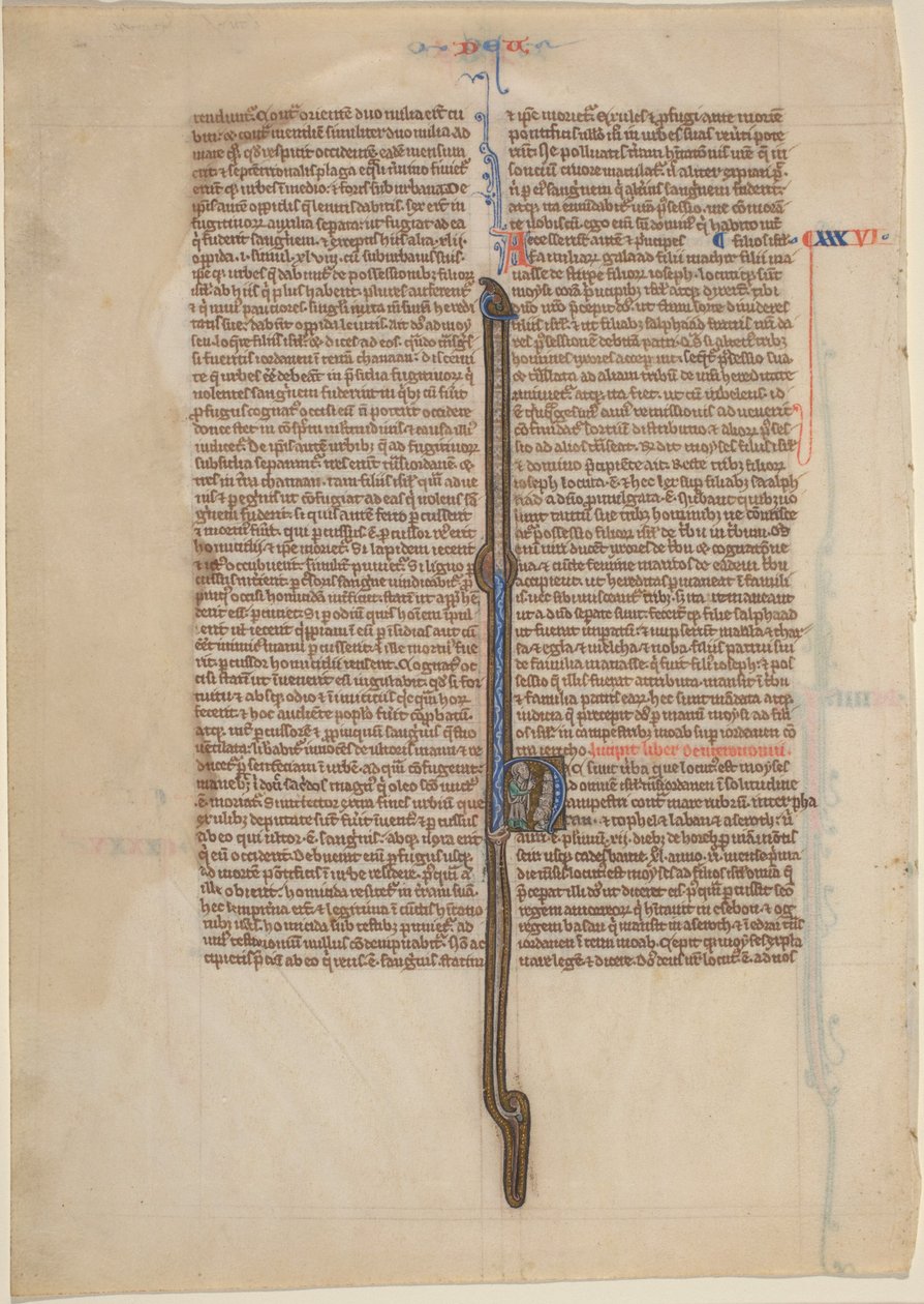 Kéziratos levél a Bibliából (5Mózes) alkotó: English 13th Century