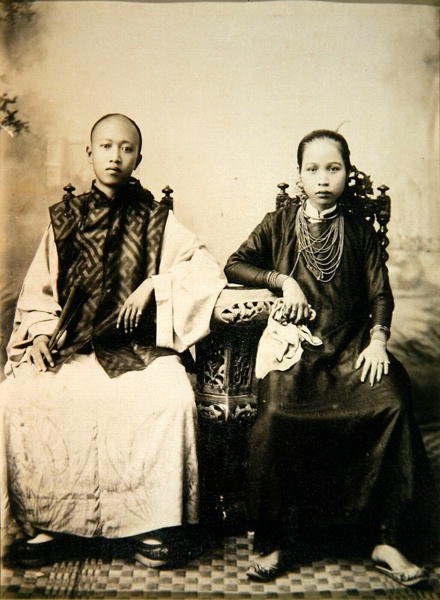 Annamit fiú és lány Közép-Vietnamban, 1875 körül (albumnyomat) alkotó: English Photographer