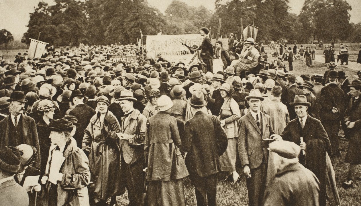 Háborúellenes találkozó a Hyde Parkban (szépia fotó) alkotó: English Photographer