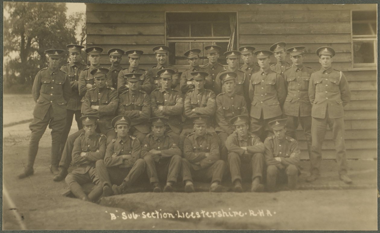 B alszakasz, Leicestershire Royal Horse Artillery, Diss-i edzőtáborban, 1914-1818 alkotó: English Photographer