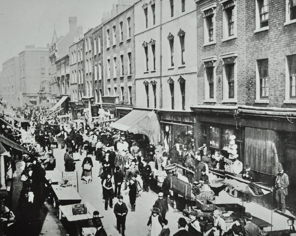Brick Lane Market, Brick Lane: általános nézet, 1895 alkotó: English Photographer