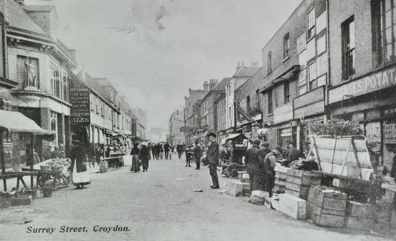 Britannia, Surrey Street, Croydon: utcai piac, 1890 alkotó: English Photographer
