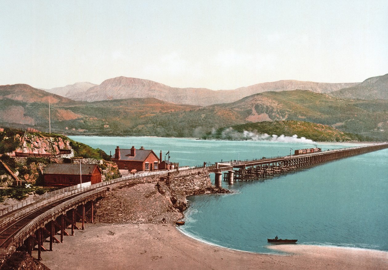 Cadair Idris és Barmouth Bridge, pub. 1900 körül alkotó: English Photographer